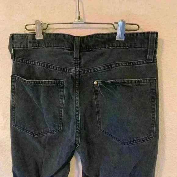 Black Distressed Denim Boyfriend Jean, mid rise, sz 4 grunge moto goth distress - Picture 5 of 8